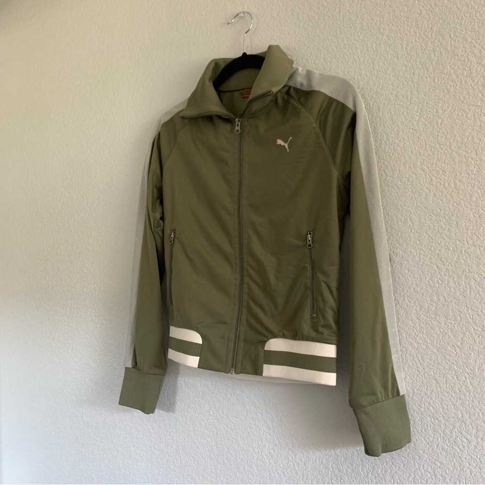 Olive Green Puma Track Jacket - image 5